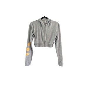 Charlotte Russe Juniors Size Small, gray, cropped zip-up hoodie jacket